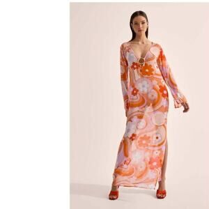 CIN CIN Totem Hoop Maxi Dress Coverup in Bloom Sz M